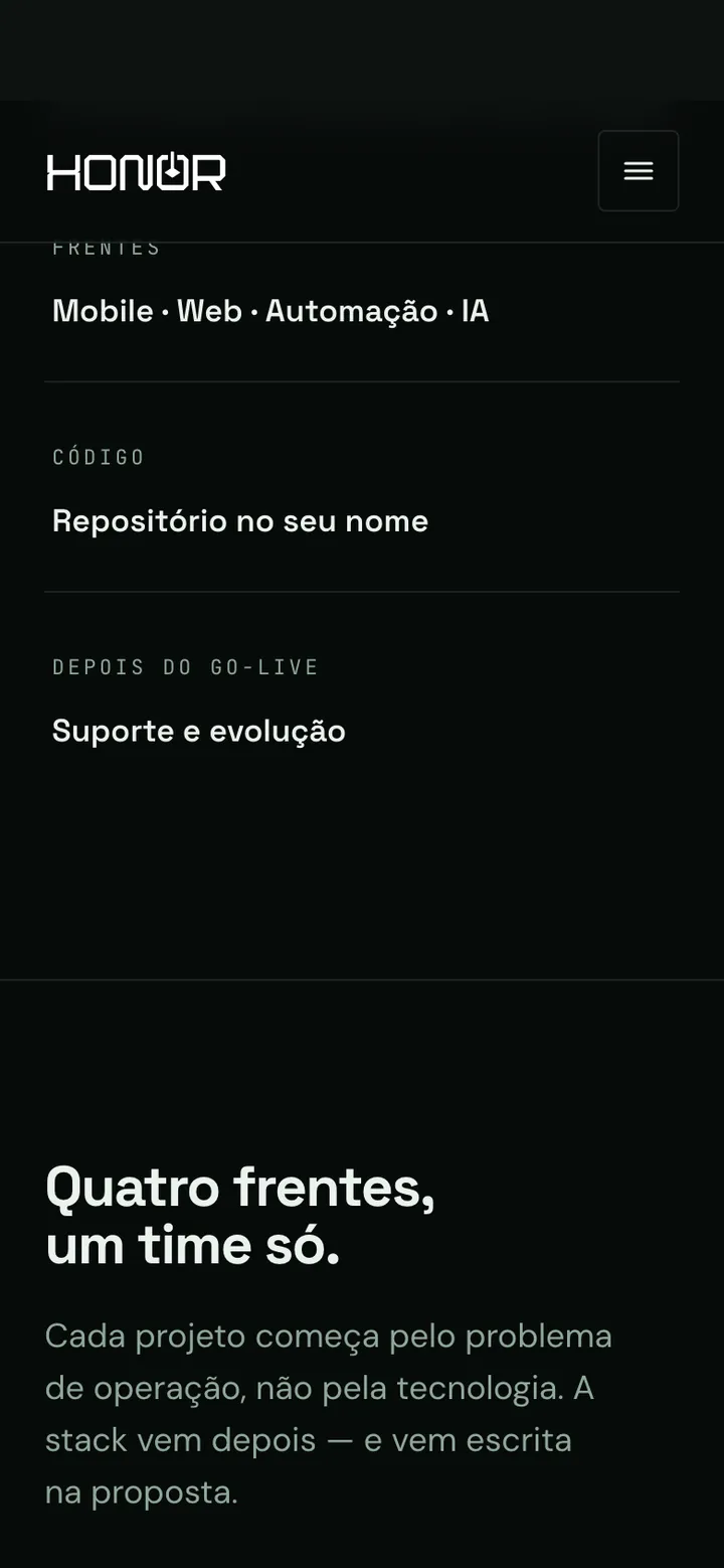 Honor Brasil — screen 2